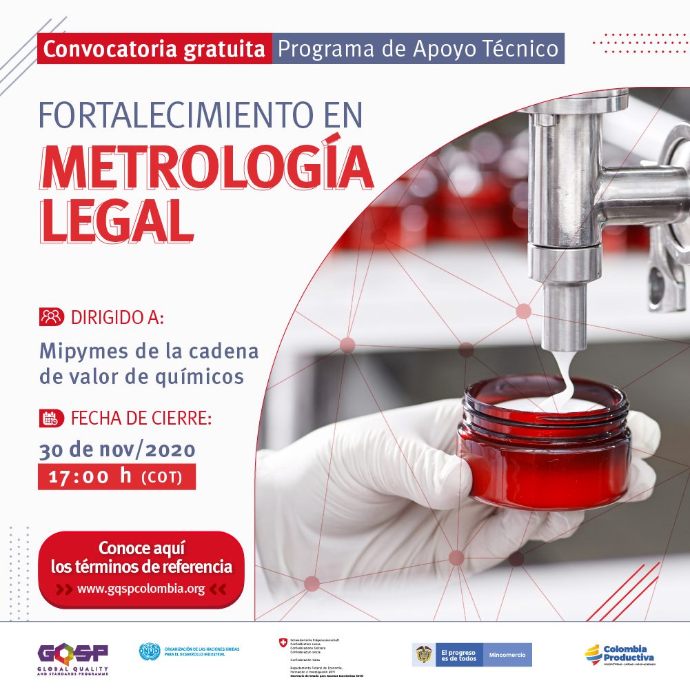 Convocatoria gratuita fortalecimiento en metrología legal Colombia Productiva